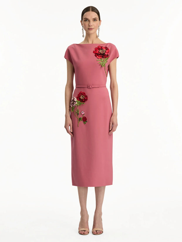 Oscar de la Renta - Pink Peony Belted Dress