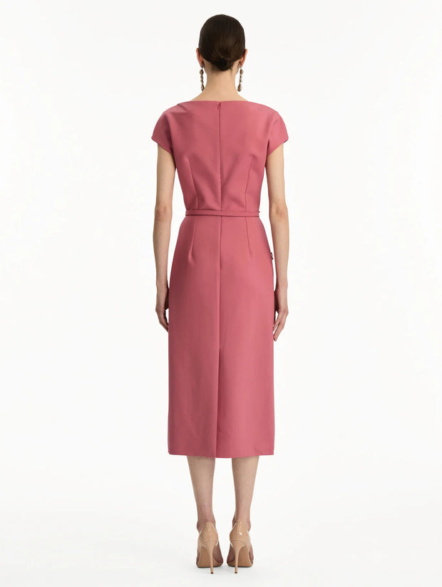 Oscar de la Renta - Pink Peony Belted Dress