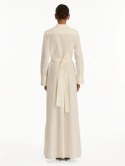 Oscar de la Renta - Peony White Cotton Floor-Length Dress