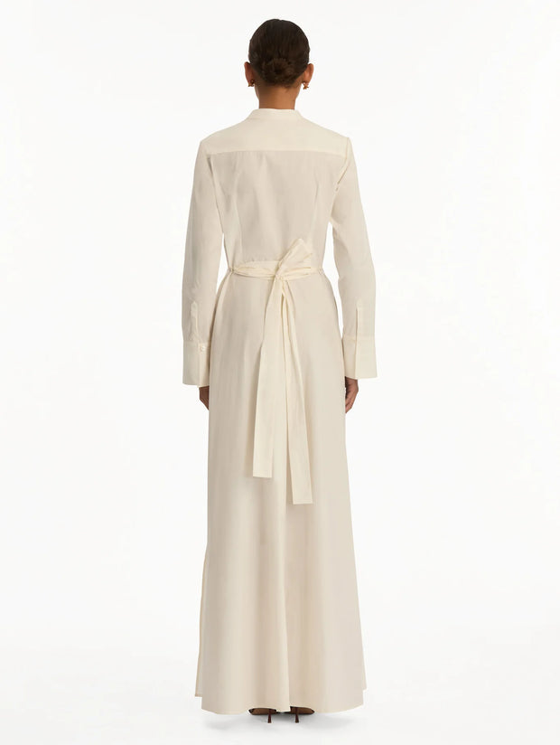 Oscar de la Renta - Peony White Cotton Floor-Length Dress
