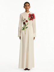 Oscar de la Renta - Peony White Cotton Floor-Length Dress