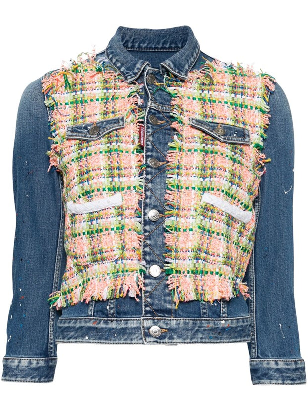 DSQUARED2 - Paint-Splatter Panelled Denim Jacket