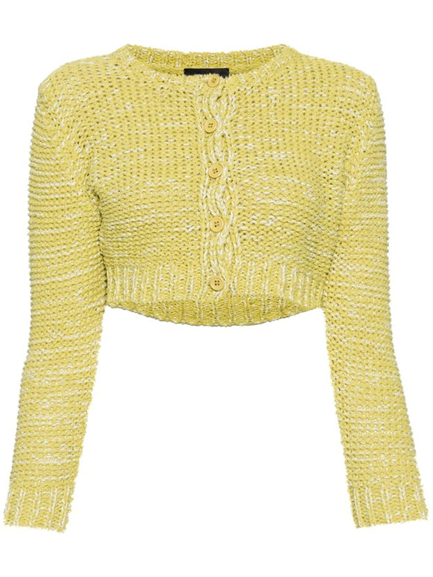 FABIANA FILIPPI - Two-Tone Cropped Cotton Cardigan