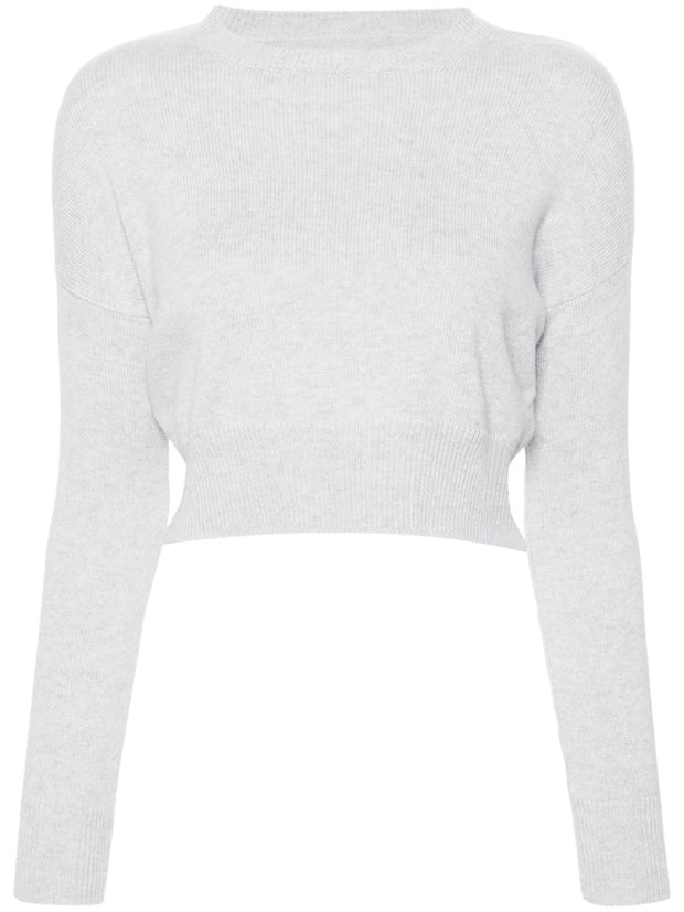 Genova Cropped Cashmere Jumper - Fog