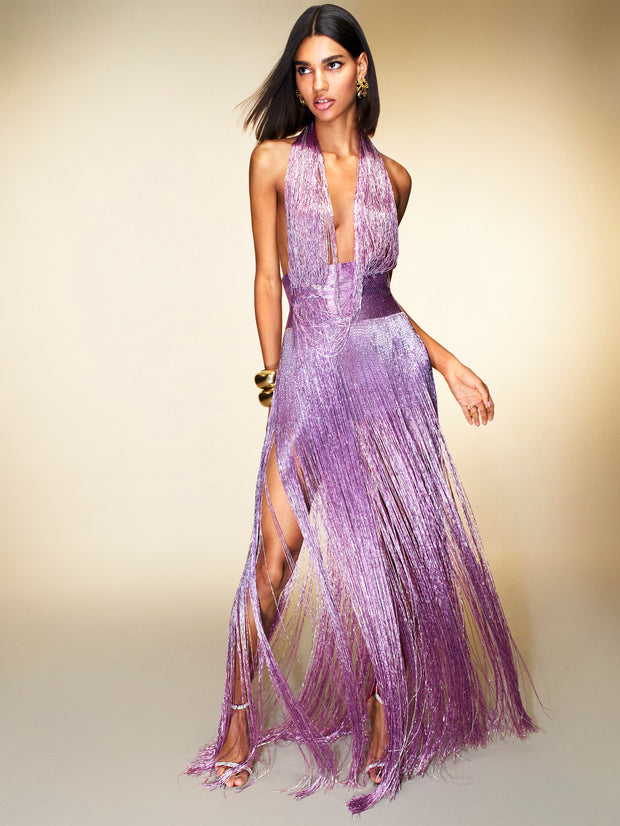 Oscar De La Renta - Purple Beaded Gown
