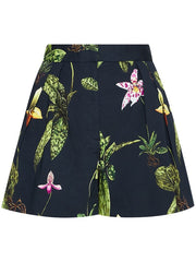 OSCAR DE LA RENTA - Orchid Cotton Poplin Wide-Leg Shorts