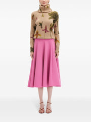 OSCAR DE LA RENTA - Orchid-Print Roll-Neck Sweater