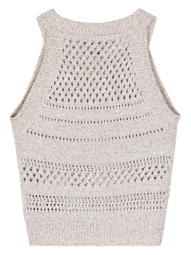 Ralph Lauren Collection - Pointelle-Knit Cropped Top