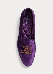 Ralph Lauren Collection - Alonzo Embroidered Velvet Slipper