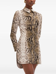 OSCAR DE LA RENTA - Snake-Print Mini Shirt Dress