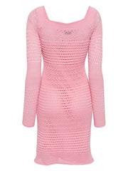 TOM FORD - Open-Knit Square-Neck Minidress