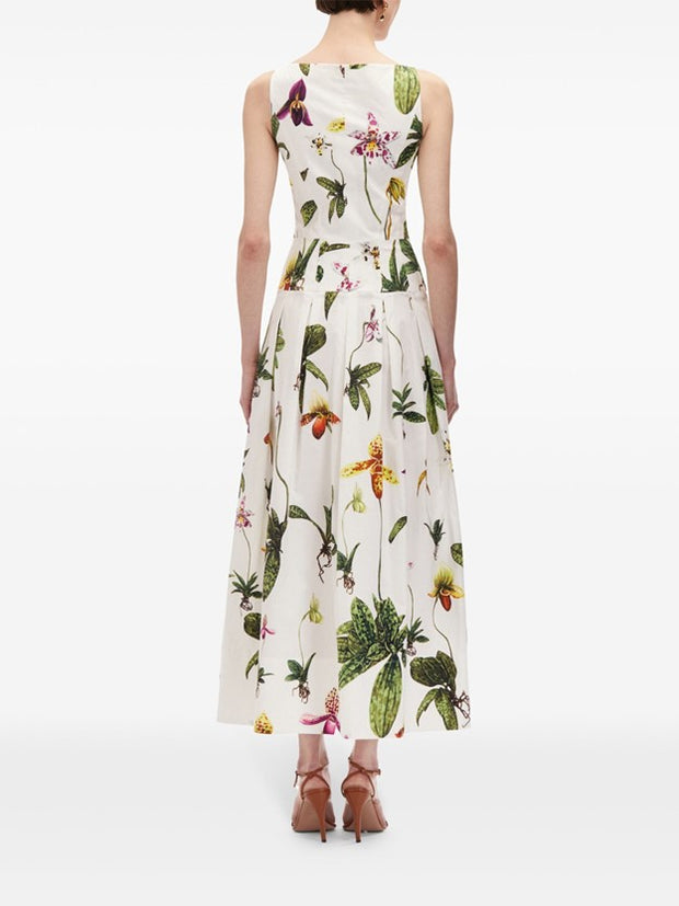 OSCAR DE LA RENTA - Orchid Zip-Front Poplin Dress