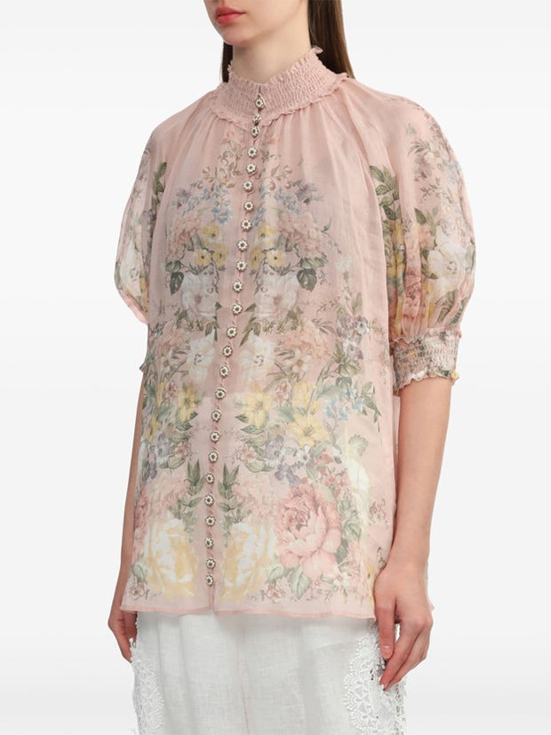 ZIMMERMANN - Waverly Floral-Print Ramie Blouse