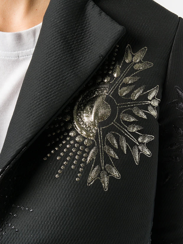 Lanvin - embroidered detail belted coat
