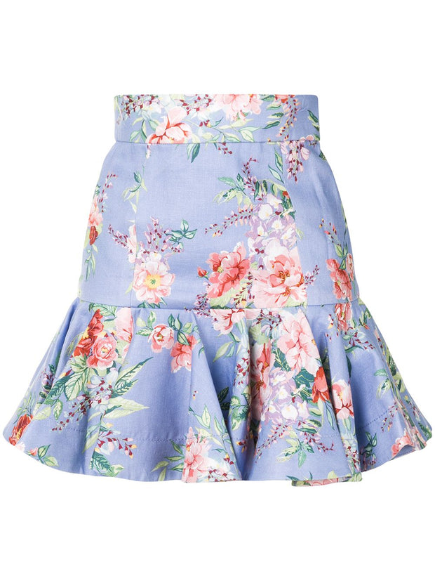 Zimmermann floral ruffle mini skirt