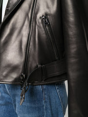 TOM FORD - removable shearling collar biker jacket
