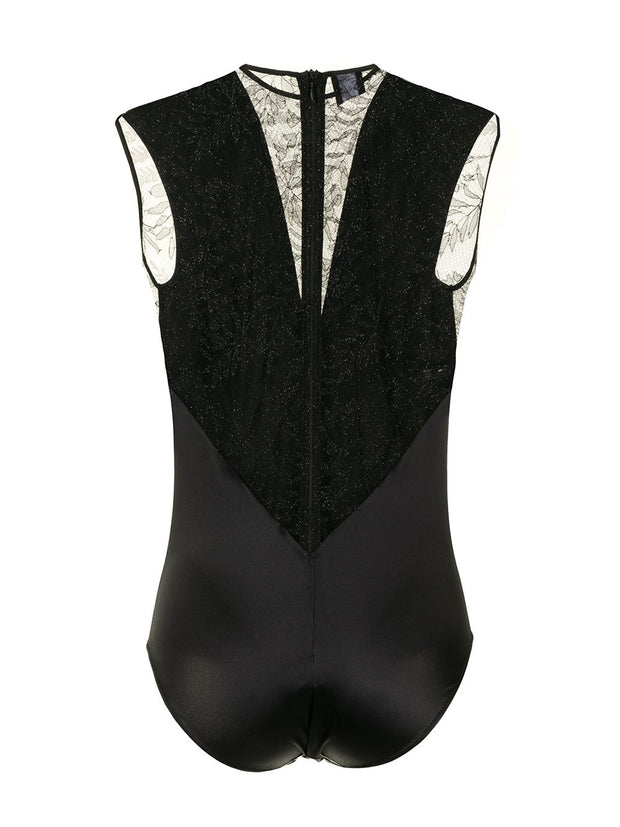 Carine Gilson lace embroidered silk bodysuit