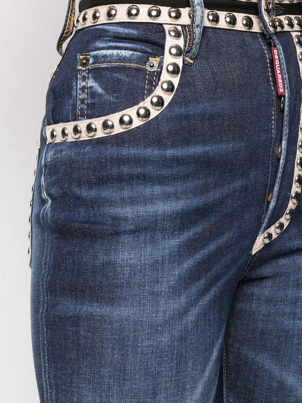 Dsquared2 stud embellished cropped jeans