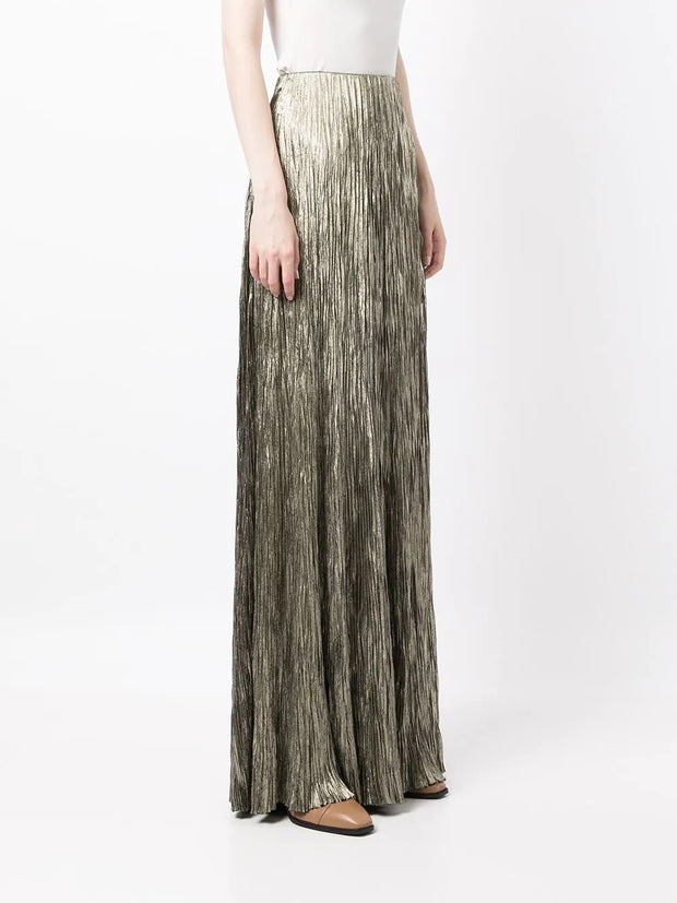 Ralph Lauren Collection - metallic-effect plissé skirt
