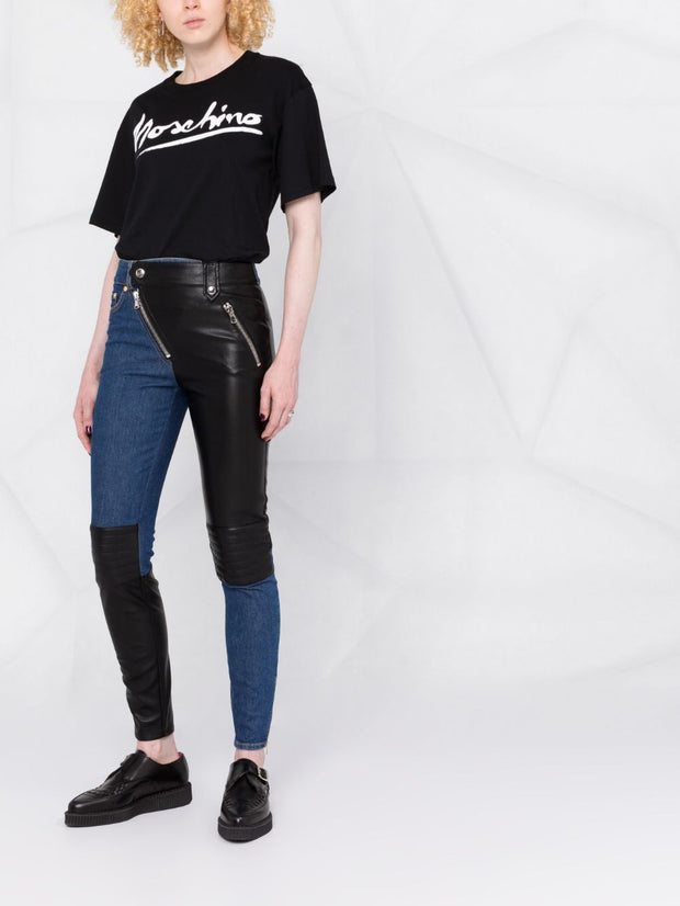 MOSCHINO - contrasting-panel skinny trousers
