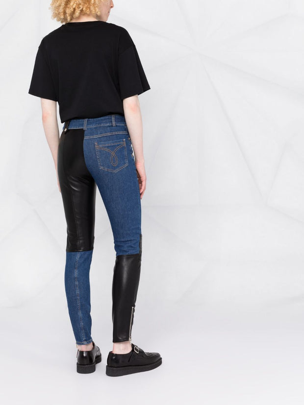 MOSCHINO - contrasting-panel skinny trousers