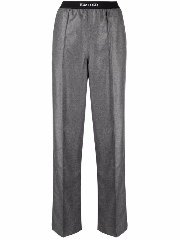 TOM FORD - logo-waistband straight trousers