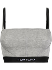 TOM FORD - logo embroidered bralette top