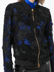 TOM FORD - lace-pattern zipped bomber jacket