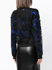 TOM FORD - lace-pattern zipped bomber jacket