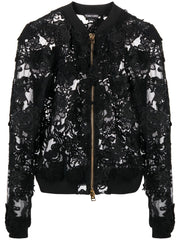 TOM FORD - lace-pattern zipped bomber jacket