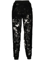 TOM FORD - embroidered lace-design trousers