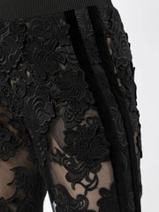 TOM FORD - embroidered lace-design trousers