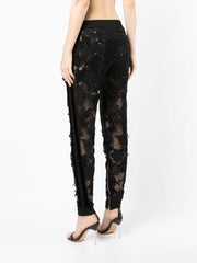 TOM FORD - embroidered lace-design trousers