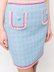 MOSCHINO - high-waisted houndstooth skirt