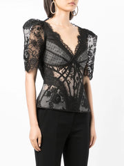 ZIMMERMANN - lace puff-sleeve top