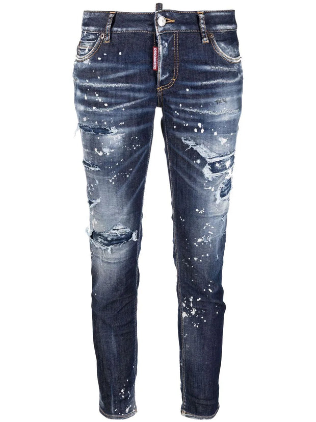 DSQUARED2 - distressed straight-leg jeans