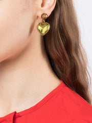 OSCAR DE LA RENTA - heart-shaped crystal earrings