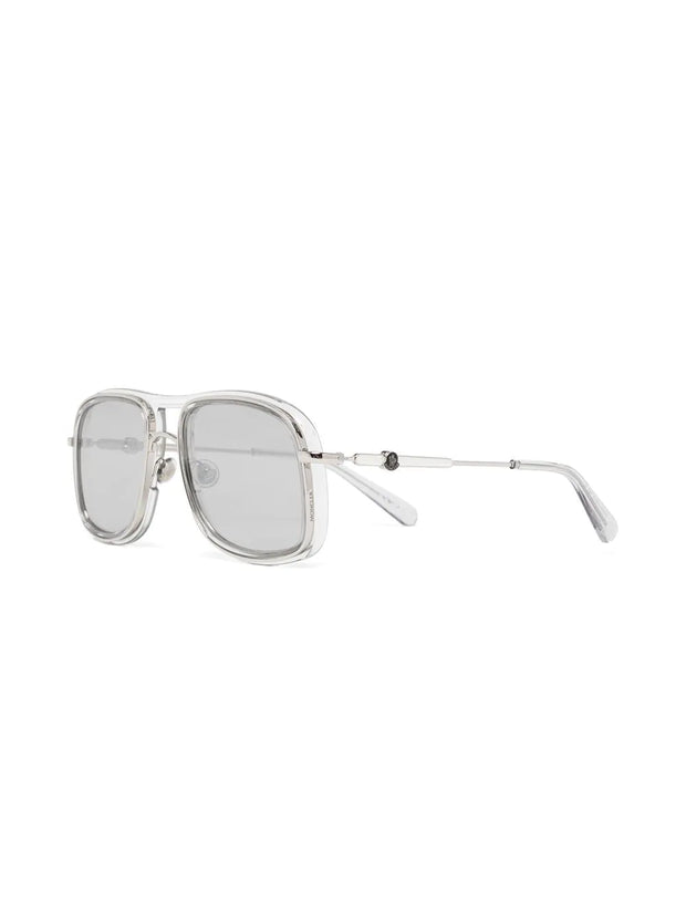MONCLER EYEWEAR - transparent-frame pilot sunglasses