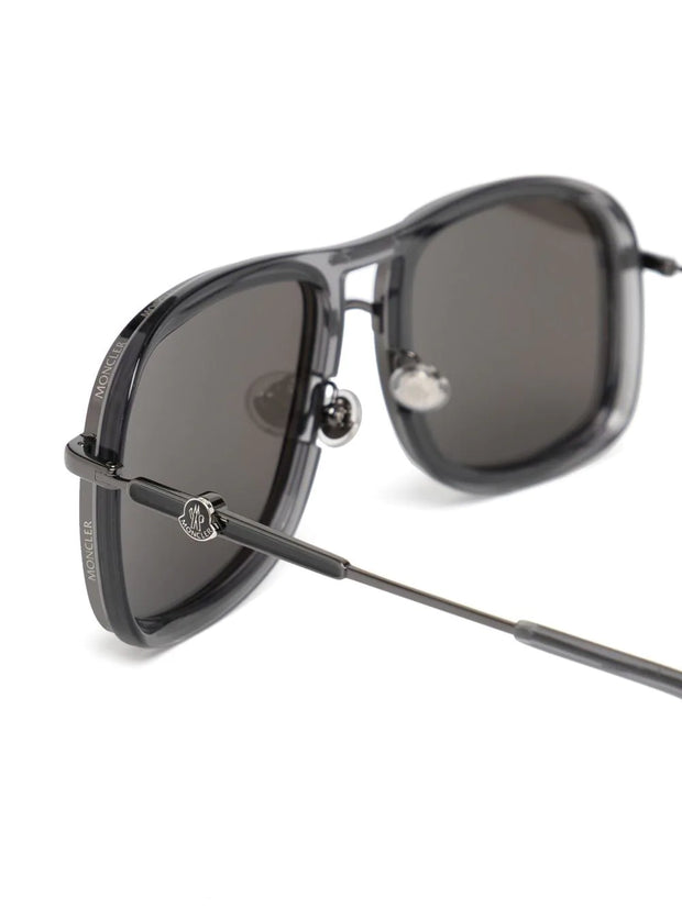 MONCLER EYEWEAR - transparent-frame pilot sunglasses