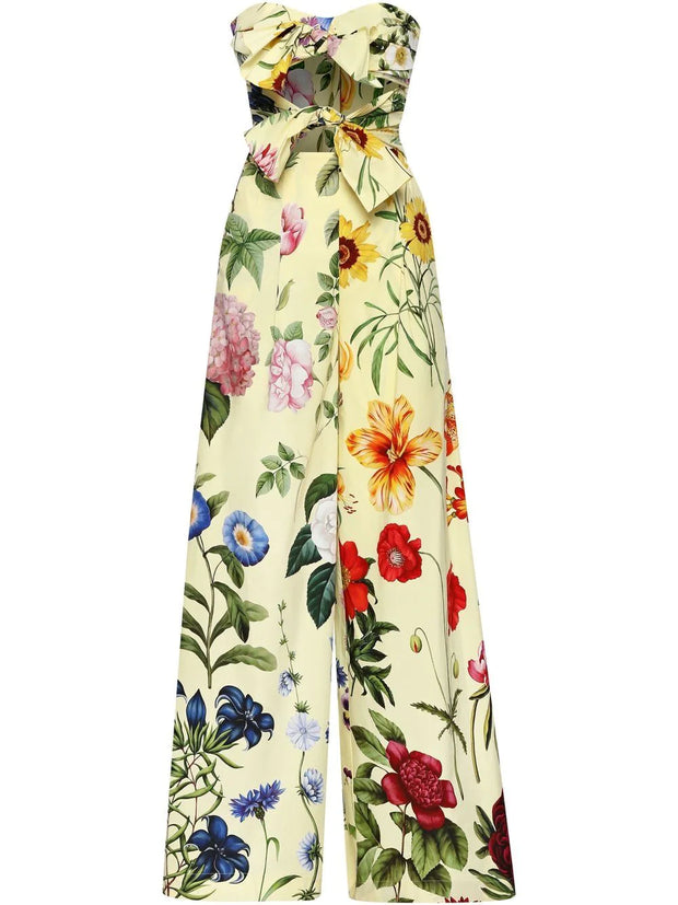 OSCAR DE LA RENTA - floral-print cut-out jumpsuit