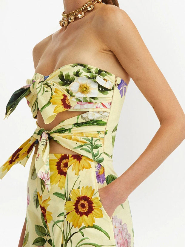 OSCAR DE LA RENTA - floral-print cut-out jumpsuit