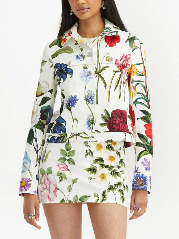 OSCAR DE LA RENTA - floral-print shirt jacket