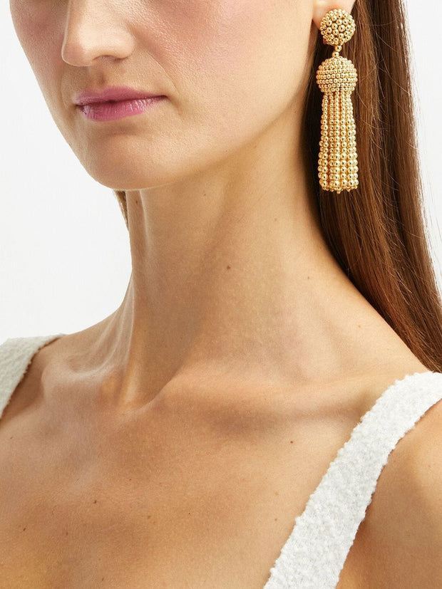 OSCAR DE LA RENTA - beaded chandelier earrings