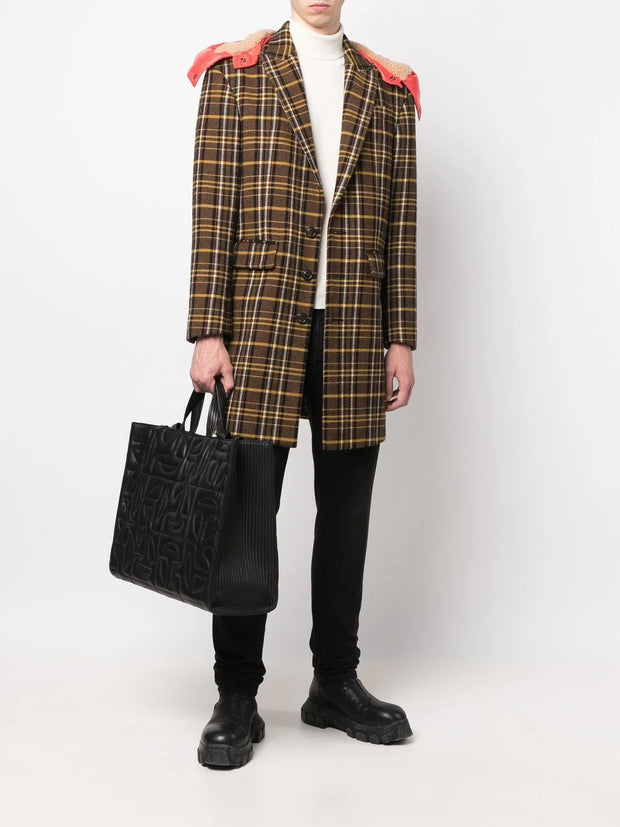 DSQUARED2 - checked hooded single-breasted coat