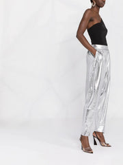 TOM FORD - lamé tapered trousers silver