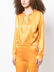 CARINE GILSON - zip-front silk hoodie