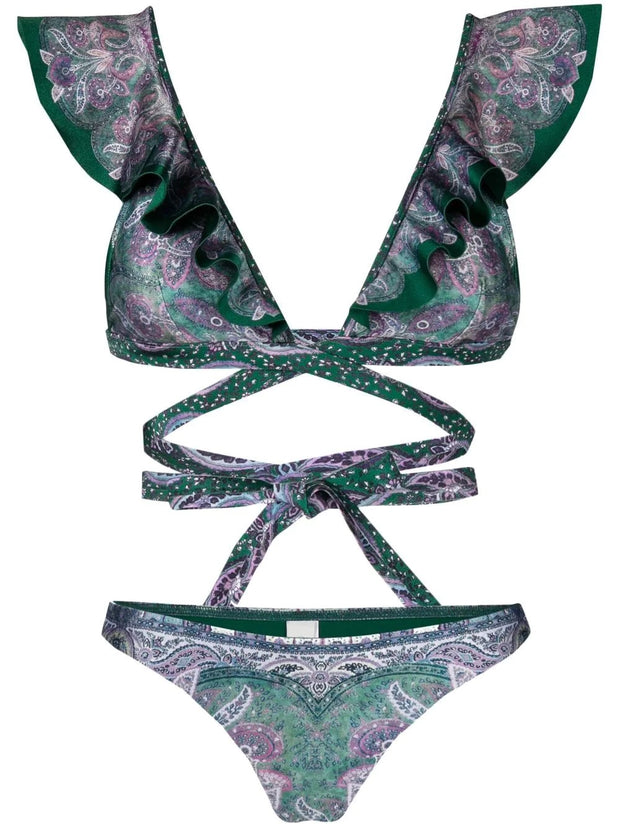 ZIMMERMANN - paisley-print wrap-around swimsuit