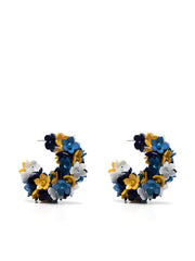OSCAR DE LA RENTA - floral half-hoop earrings