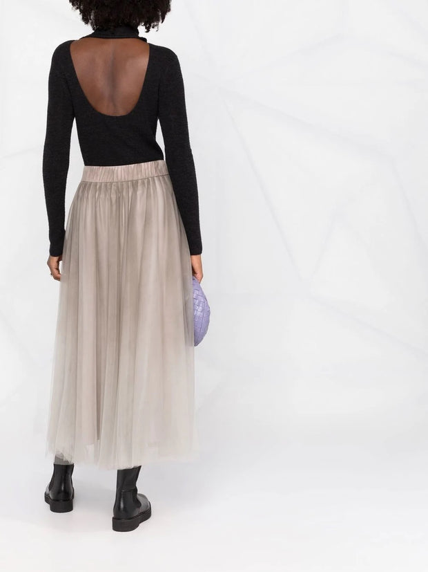 FABIANA FILIPPI - high-waisted tulle long skirt