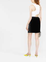 TOM FORD - logo-waistband velvet miniskirt